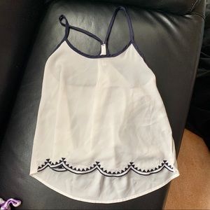 White Tank Top with Scallop